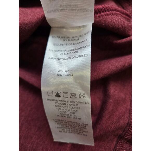 Lole Om Tech Crew Neck Top Burgundy Small Front Tie Athleisure - Picture 6 of 6